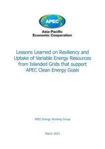 Cover of Lessons Learned on Resiliency and Uptake of Variable Energy Resources from Islanded Grids